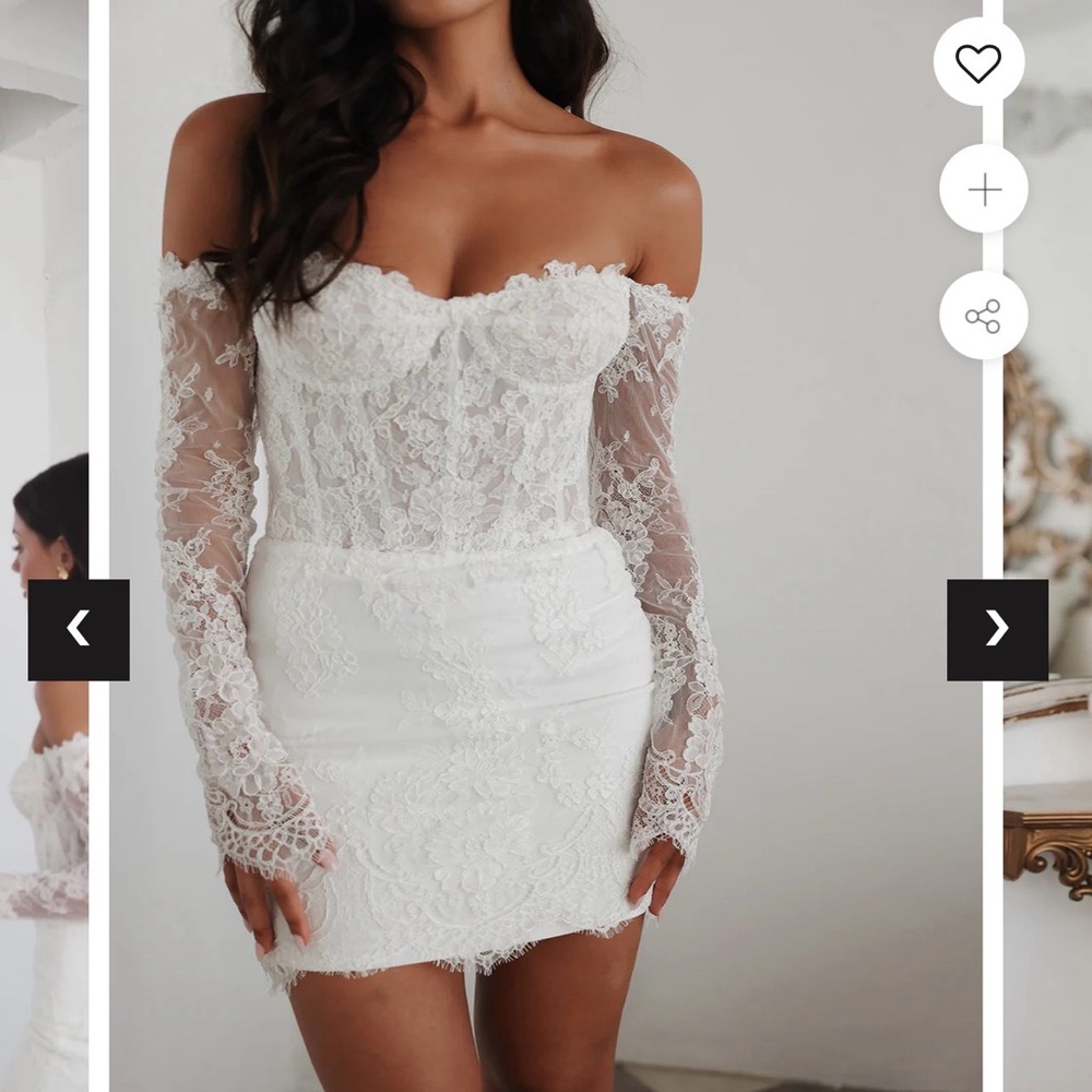 UNTAMED PETALS BY AMANDA JUDGE White Off-Shoulder Sleeveless Bodycon Dress - Picture 3 of 8